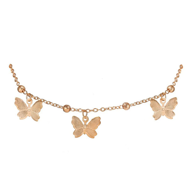 Bohemian Trend Fashion Anklets Golden Silver Color Butterfly