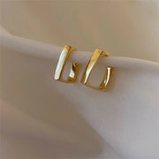 2024 New Simple Geometric U-Shaped Earrings For Women Fashionable Gold