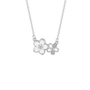 Korean New Inlaid Zircon Flowers Chain Necklace for Women New Light