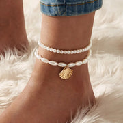 3 Pcs Sparkling Chain Anklet Sets for Women Zircon Heart MultiLayer