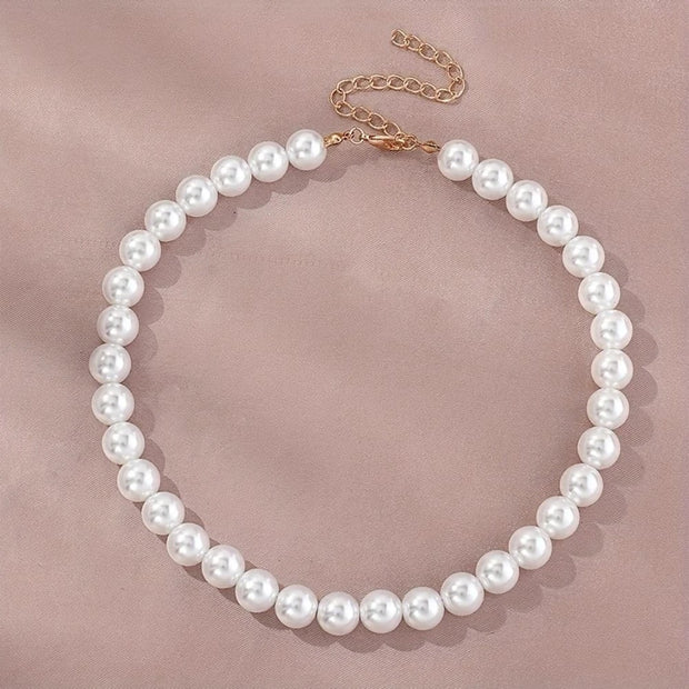 New Simple Imitation Freshwater Pearl Chain Necklaces For Women