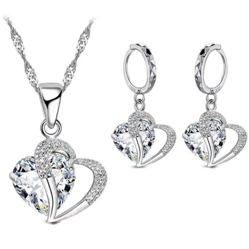 Luxury Women 925 Sterling Silver Cubic Zircon Necklace Pendant