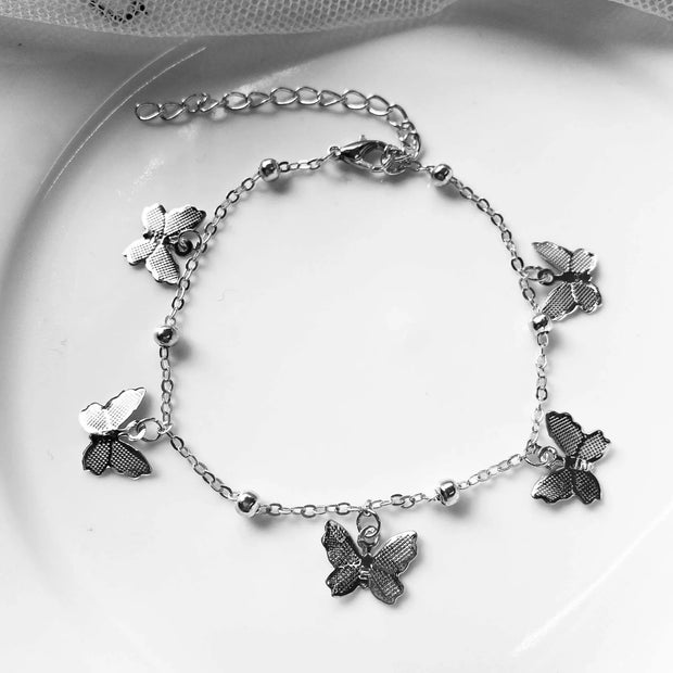 Bohemian Trend Fashion Anklets Golden Silver Color Butterfly