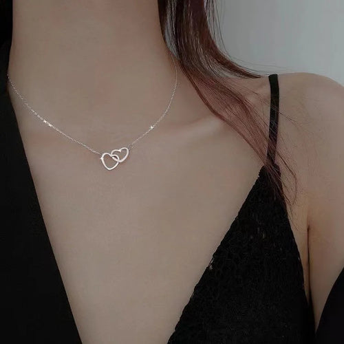 Kpop Love Heart Pendants Necklace for Women Aesthetic Fashion Korean