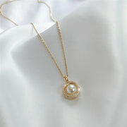 Fashion Pearl Pendant Necklace for Women Trend Aesthetic Gold Color