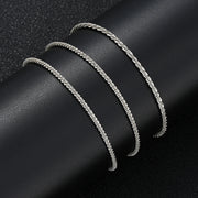 3 Pcs Sparkling Chain Anklet Sets for Women Zircon Heart MultiLayer