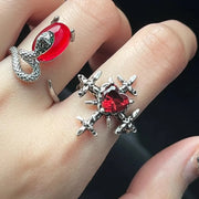 2023 Women Ring Hip Hop Rings Personalized Dark Cross Opening